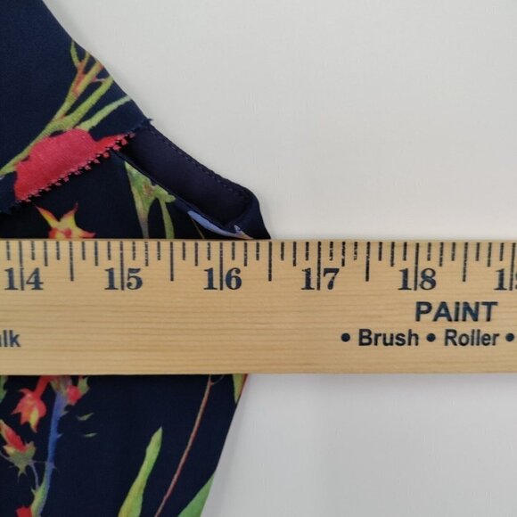 Parker Kam Silk Floral Cold Shoulder Tiered Midi Dress Asymmetrical Small Women - Picture 12 of 16